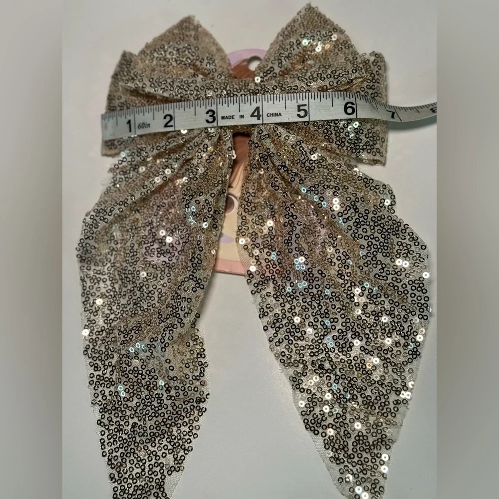 New Coquette Sparkling Sequin Hair Bow for Girl - Coquette Barrettes Elegant